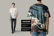 T-Shirt Mockup Asian. Generated Ai, a Shirt Mockup by Grow Design Craft Studio (Thumbnail 4 of 7)