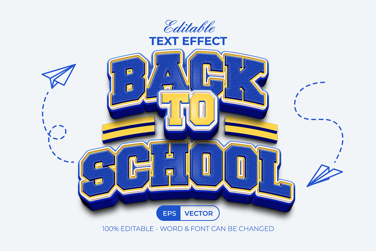3D Text Effect Back To School, a Layer Style Add-On by Mockmenot (Photo 1 of 3)