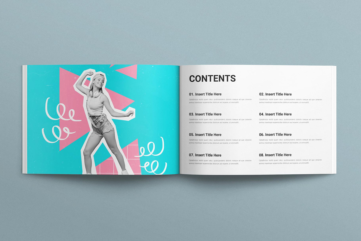 Book Layout Template Landscape, a Brochure Template by TemplatesForest