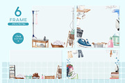 Laundry Day Watercolor Illustration, an Object Illustration by CreativeValuation (Thumbnail 4 of 13)