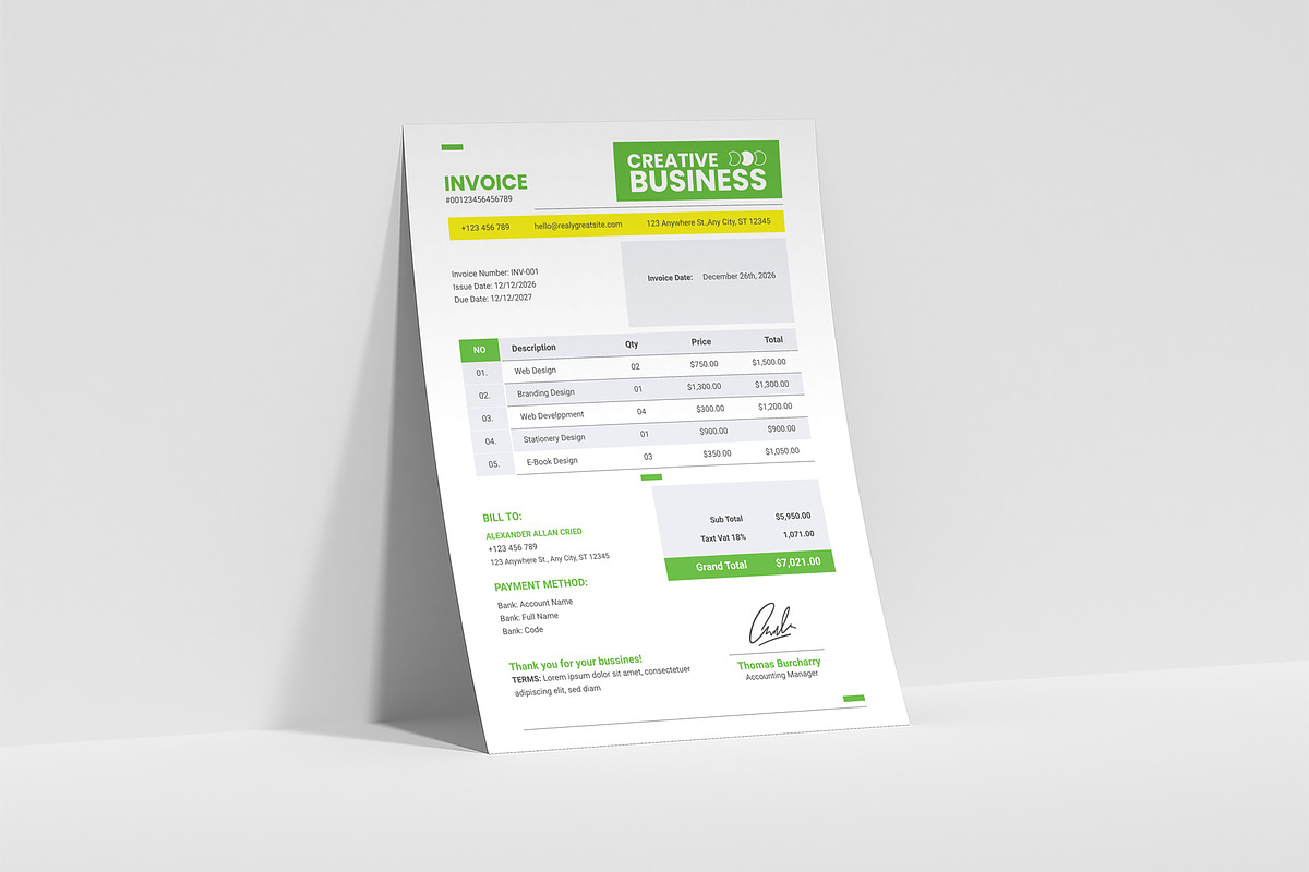 Modern Creative Business Invoice, a Flyer Template by Artnivora.Std
