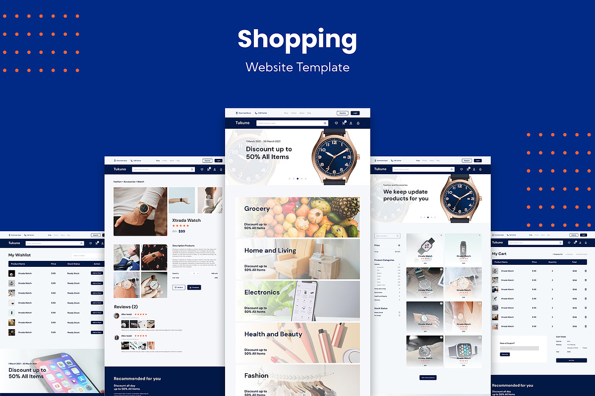 E-commerce Shopping Website Template, an UI Kit Template by Kreativ Space