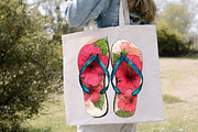 Watercolor Summer Flip Flop Clipart, an Illustration by Canvas Craft (Thumbnail 7 of 7)