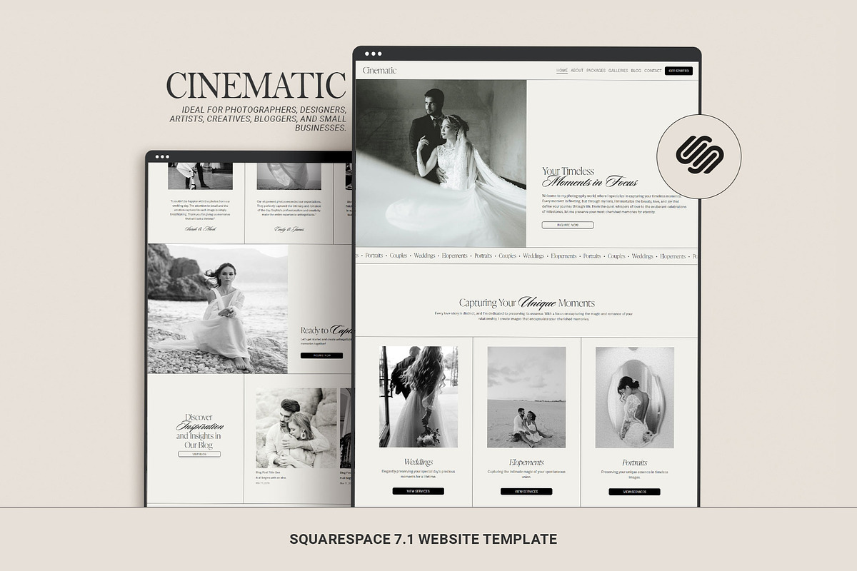 Photographer Website Template, a Squarespace Template by 3.14&Co (Photo 1 of 10)