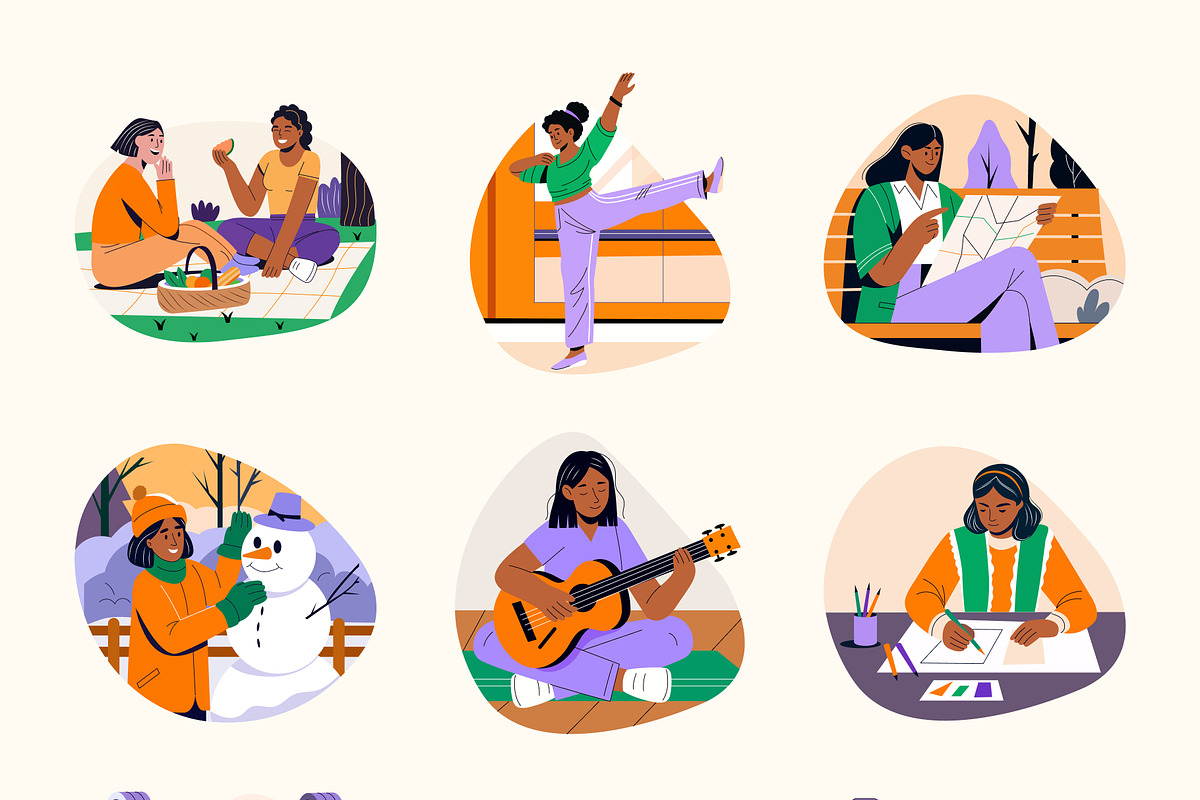 Girl Life Illustration Set, an Emoji Icon by Creative Stall (Photo 8 of 9)