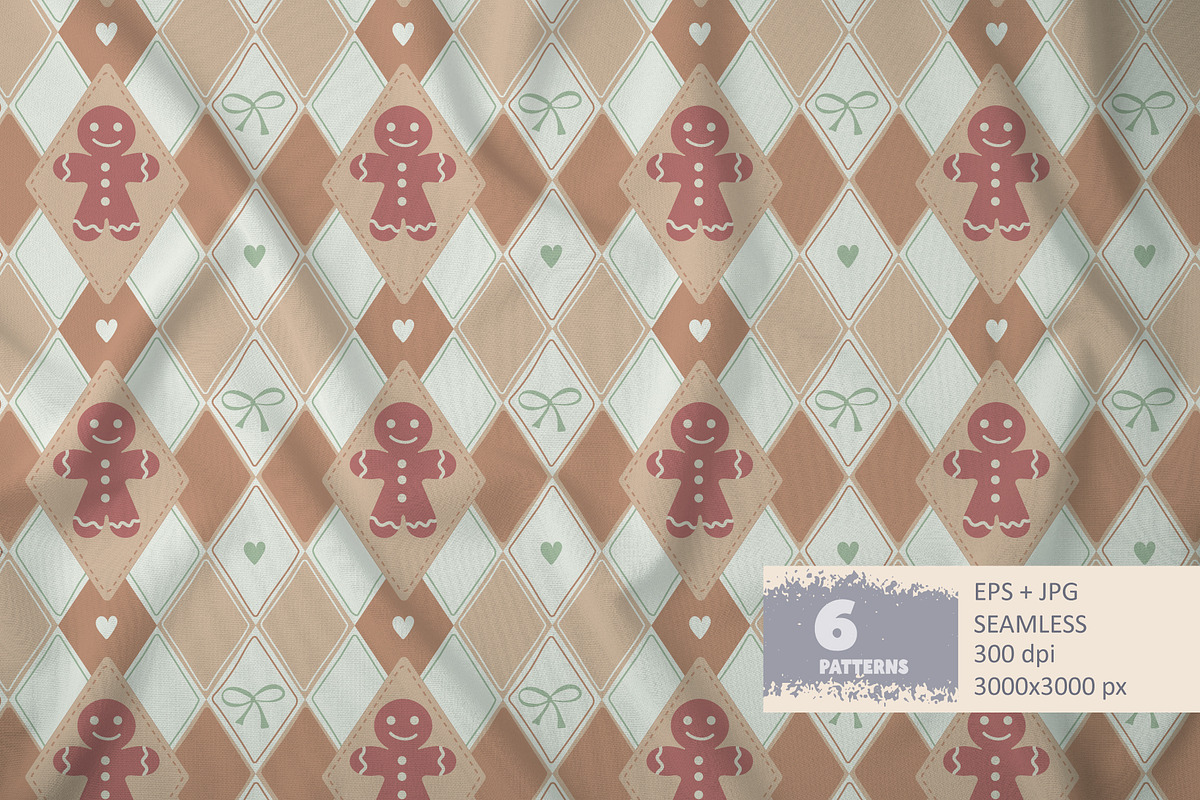 Argyle Gingerbread Patterns, a Pattern Graphic by Nebbia (Photo 3 of 5)