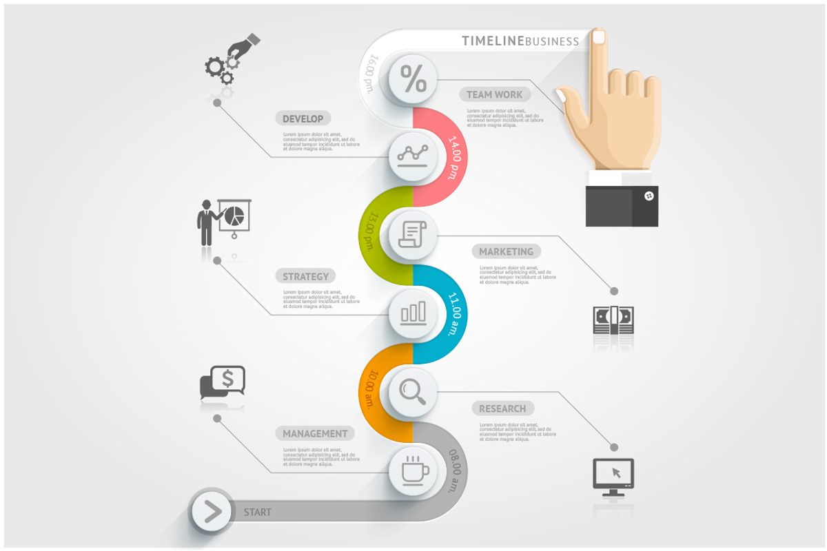 Business Timeline Infographics, a Technology Illustration by Graphixmania