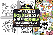 Bold and Easy Nature Girly Coloring, a Seasonal Illustration by Craftsbeefy (Thumbnail 1 of 4)