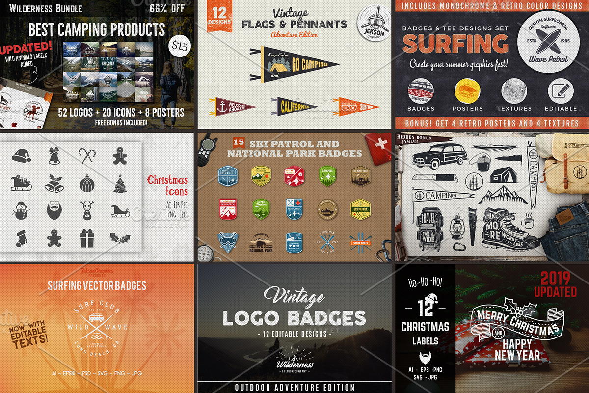 Vintage Brand Mega Bundle 76% OFF, a Branding & Logo Template by JeksonGraphics (Photo 3 of 9)
