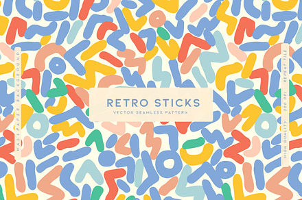 Retro Sticks, a Texture Illustration by MalyskaStudio