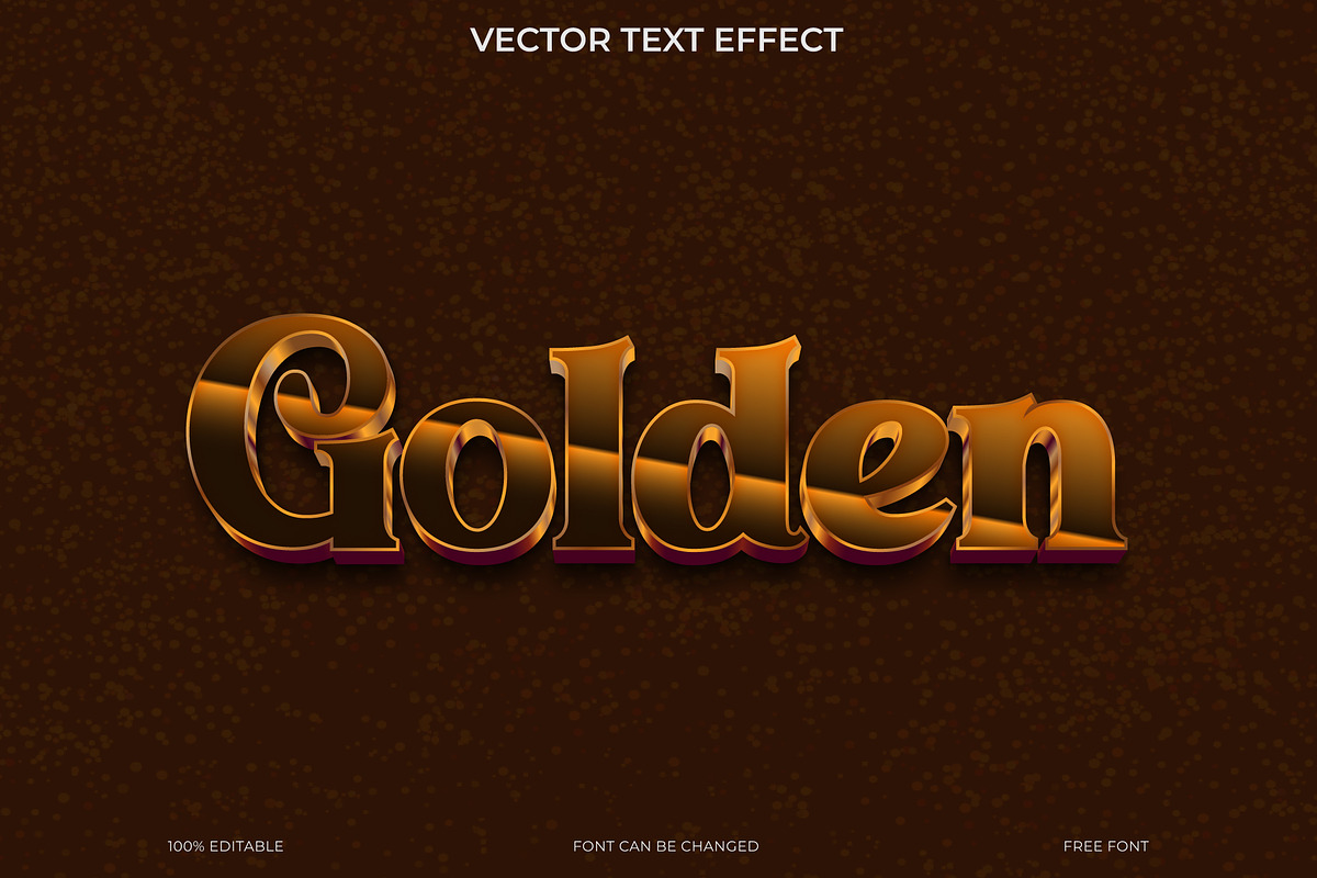 Golden 3D Text Effect Vector EPS, an Action Add-On by Imamul001