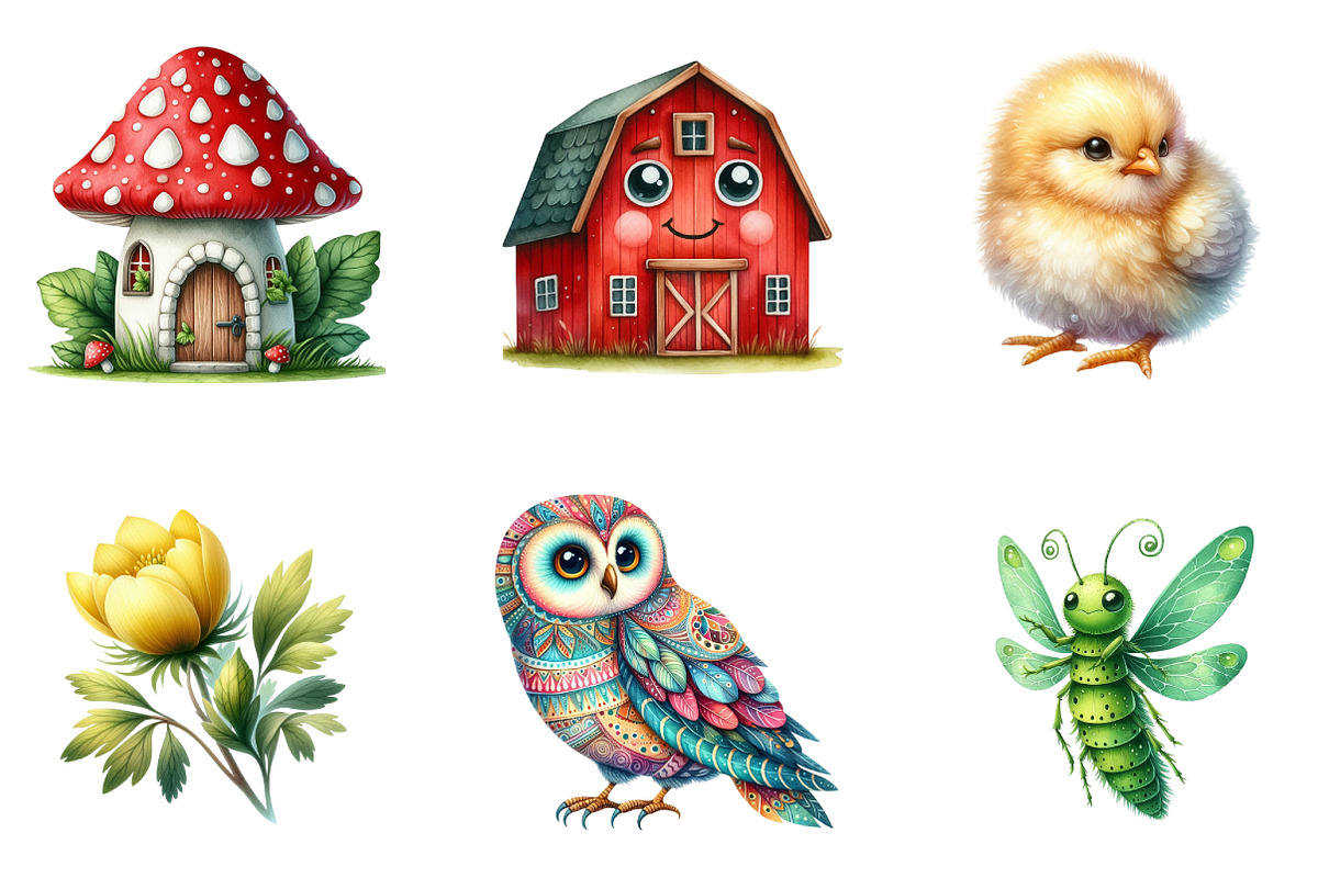 Happy spring clipart, an Illustration by CreationArt (Photo 6 of 7)