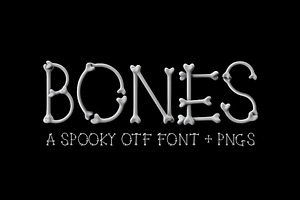 Bones OTF font and PNG images