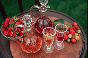 Strawberry Liqueur in Elegant Glass, a Food & Drink Photo by Jan Jack Russo Media