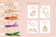 Capybara watercolor illustrations, an Animal Illustration by Fedulova Art (Thumbnail 3 of 13)