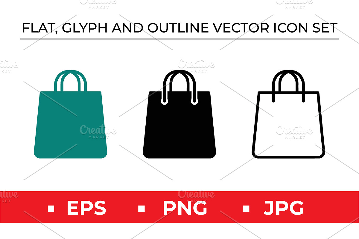 Shopping Bag Icons, an Outline Icon by Artonix (Photo 1 of 2)