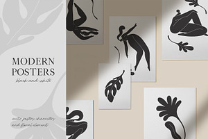 Trendy Matisse-styled posters + set
