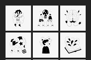 250 Monochrome Illustration Set, a Person Illustration by Vectors Market (Thumbnail 7 of 18)