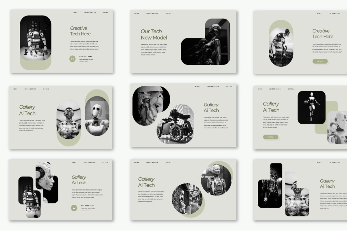 Ai Tech Google Slide Template, a Presentation Template by Overcloud (Photo 3 of 4)