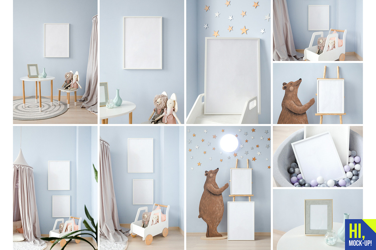 Kids Room Frames Interior Mockups, a Product Mockup by Hi, Mock-Up! (Photo 7 of 7)