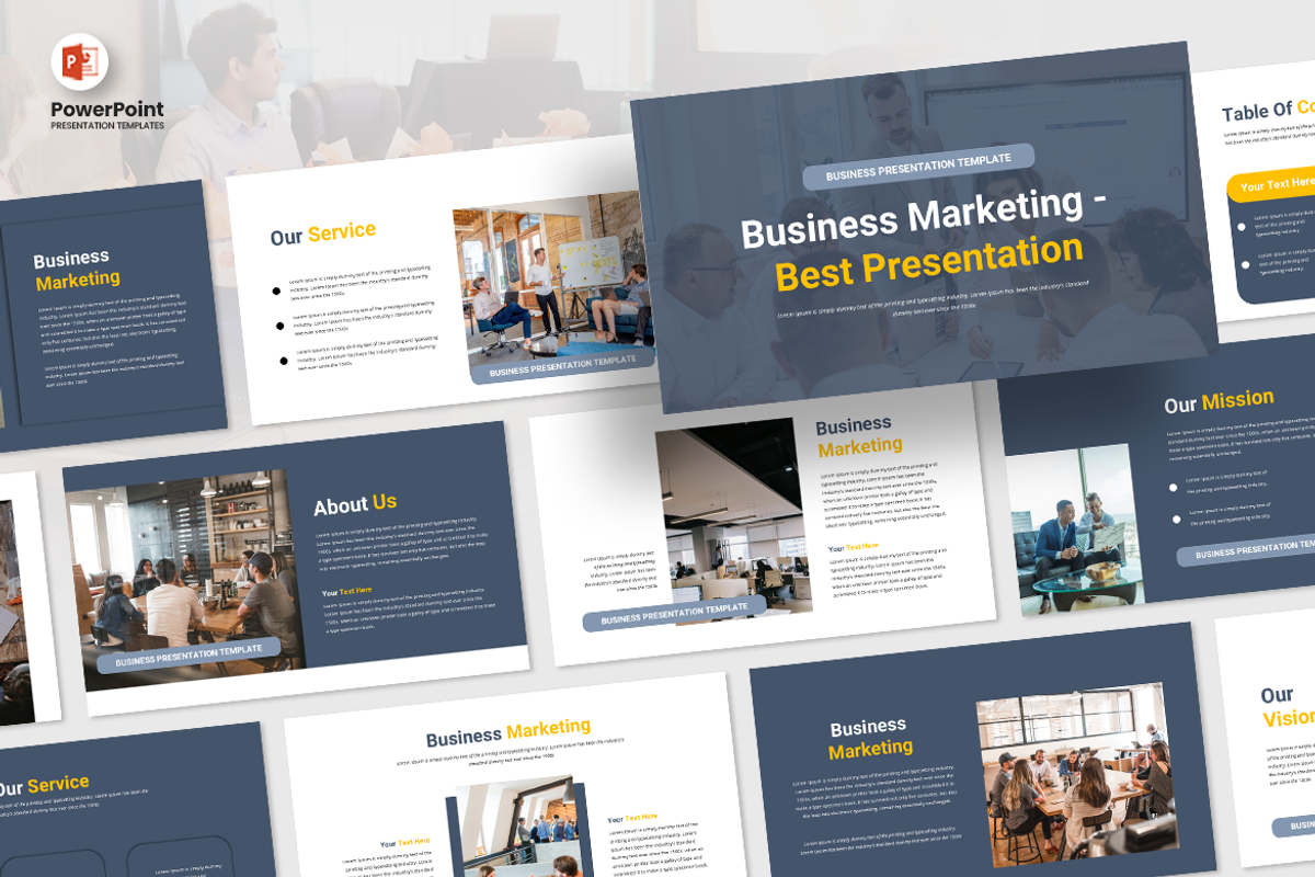 Business Marketing - PowerPoint, a Presentation Template by Iqsiart Studio (Photo 1 of 3)