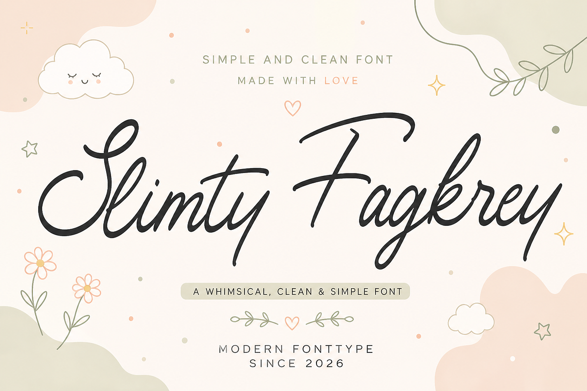 Slimty Fagkrey, a Handwritten Font by HaKi Studio (Photo 1 of 7)