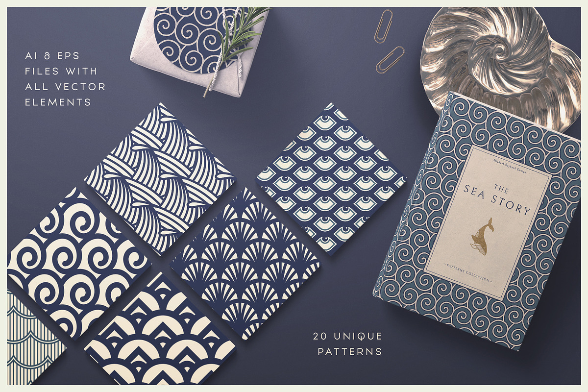 Sea Story Patterns, a Pattern Graphic by Michael Rayback Design (Photo 2 of 8)