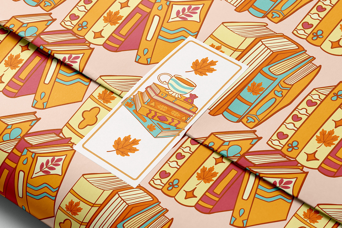Autumn Books vector clipart patterns, an Education Illustration by Carpet Tapete Pretzel (Photo 7 of 13)