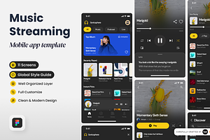 Music Streaming Mobile App, a Websites & App Template by SLAB! Design