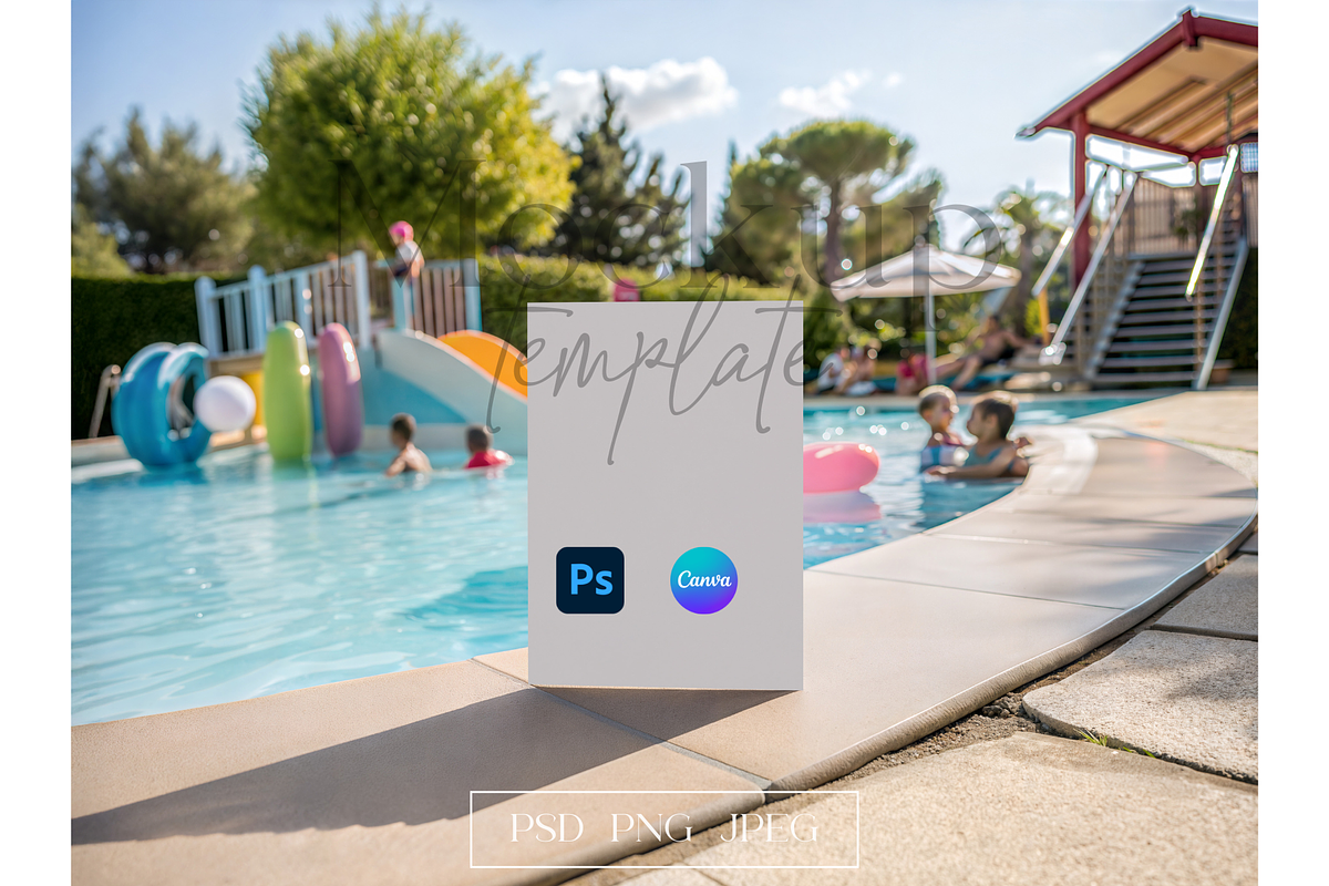 Fun Poolside Party Invitation Mockup, a Product Mockup by MockupWizard (Photo 1 of 5)