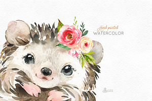 Woodland. Little Watercolor Animals