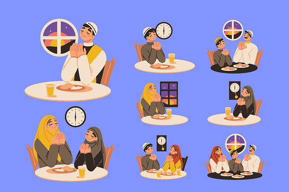 Ramadan Iftar Illustration Set preview 2