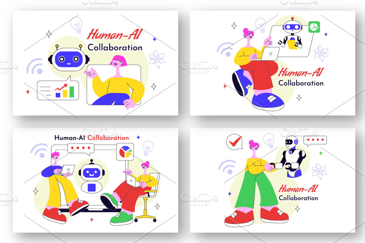 10 Human AI Collaboration, a Technology Illustration by denayunebgt (Photo 3 of 4)