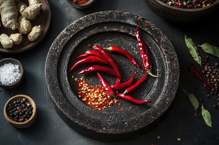 Vibrant display of fiery red chilies, a Photo by Iftikhar Alam