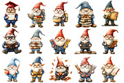 School Gnomes Clipart PNG, an Illustration by SinaCreation (Thumbnail 2 of 5)