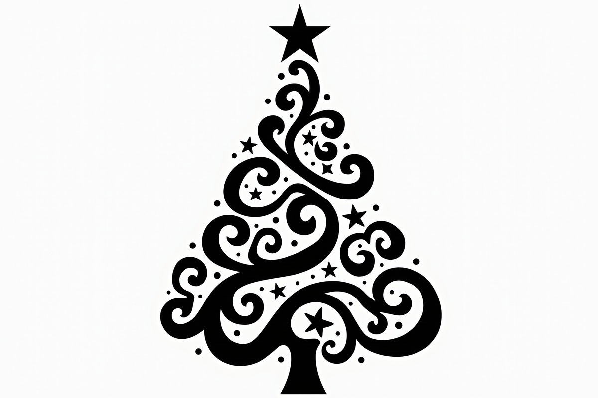Elegant Christmas Tree Silhouette Se, an Illustration by balal (Photo 14 of 21)