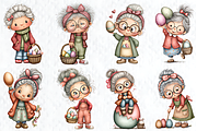 Whimsical Easter Grandma Clipart, a Seasonal Illustration by HueNestify (Thumbnail 3 of 3)