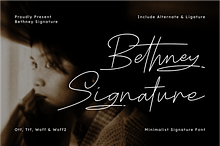 Bethney Signature - Minimalist Font