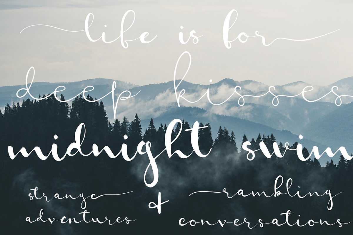 Serpentine Script Font Family, a Script Font by Wooly Pronto (Photo 6 of 8)