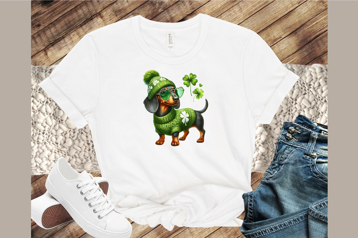 St. Patrick's Day Dachshund Dog Clip, an Illustration by Sublimation Artist (Photo 2 of 6)