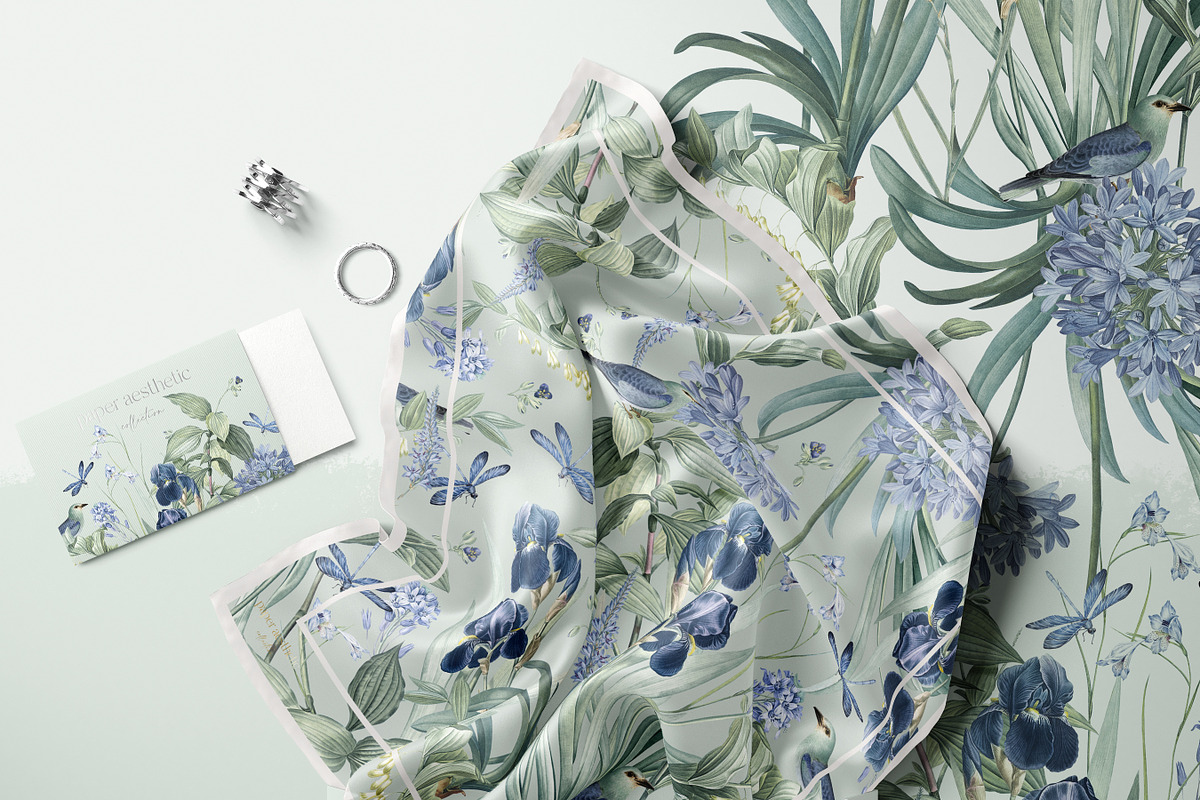 Mint Floral Luxury Paper Pack, a Pattern Graphic by paper aesthetic (Photo 2 of 7)