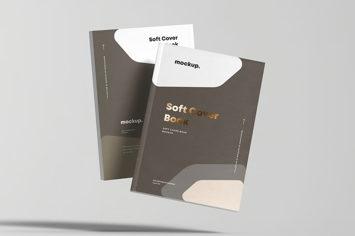 Soft Cover Book Mock-up, a Product Mockup by zippypixelstudio (Photo 3 of 15)