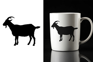 Goat Silhouette Set Vector Illustrat, an Animal Illustration by Unique Design Team