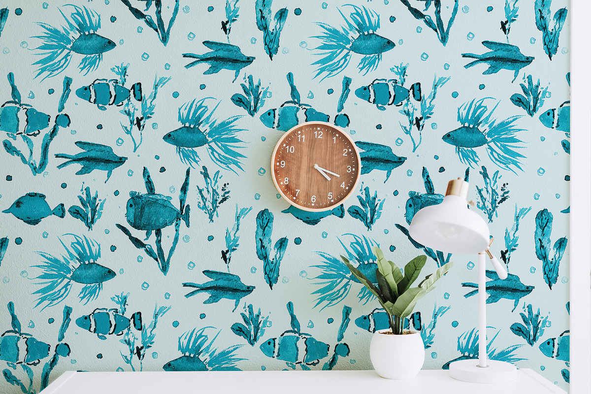 Maldives - fish pattern, a Pattern Graphic by Katerina Tova (Photo 4 of 7)