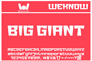 Big Giant, a Font by weknow (Thumbnail 1 of 8)