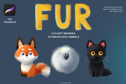 FUR. Procreate brushes, a Brush Add-On by sparklePixieStudio BRUSH