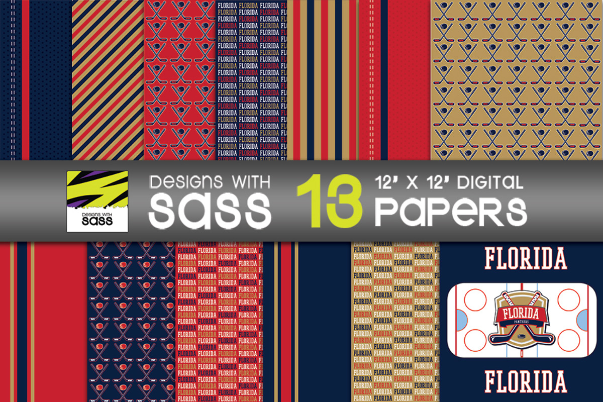 Florida Hockey Paper Patterns, a Pattern Graphic by Designs With Sass