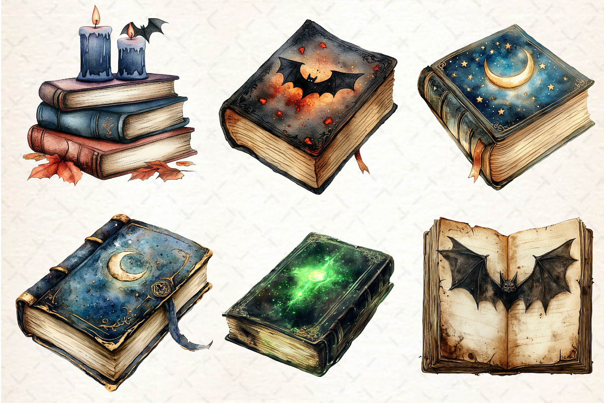 Halloween Books Clipart PNG, an Illustration by Dream Creation (Photo 2 of 7)
