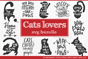 Funny Cat bundle / Cat lovers, an Animal Illustration by Tatti Graphic Studio