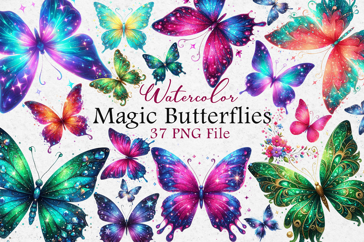 Magic Butterflies Clipart Butterfly, an Illustration by Dream Creation (Photo 1 of 4)
